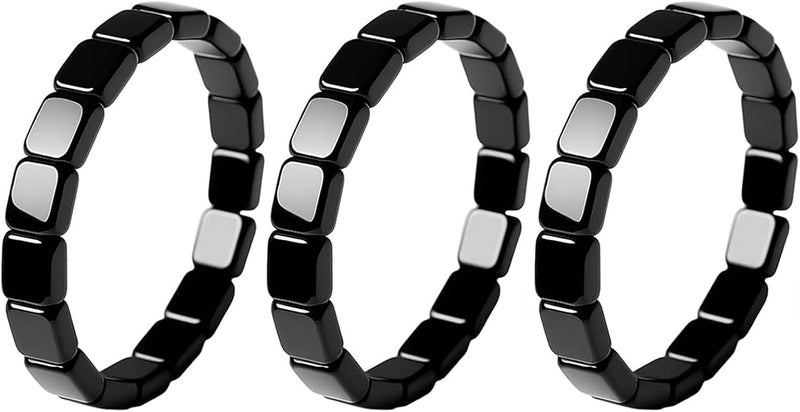 TACBSP Hematite Bracelet for Men Natural Stone Hematite Bracelet Black Stretch Beaded Bracelet Reclaim Your Confidence Male Energy Inspirational Jewelry Gifts - Image 1